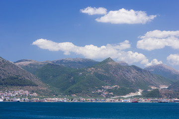 Fototapeta na wymiar Igoumenitsa harbor at west coast of Greece