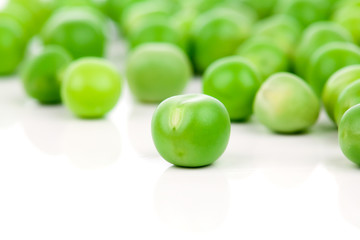 Green peas isolated on white