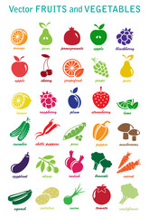 vector collection: fruits and vegetable icons - 67526147