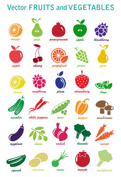 vector collection: fruits and vegetable icons