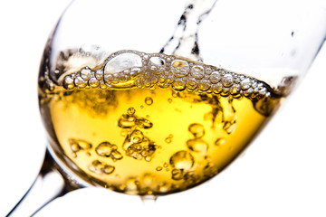 White wine isolated  on white background