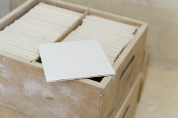 Fototapeta premium White tiles for the wall