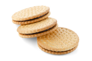 Sandwich biscuits with chocolate filling
