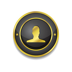 User Circular Vector Golden Black Web Icon Button