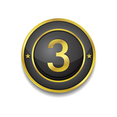 3 Number Circular Vector Golden Black Web Icon Button