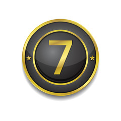7 Number Circular Vector Golden Black Web Icon Button