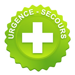 urgence secours sur bouton web denté vert