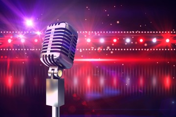 Composite image of retro chrome microphone © WavebreakmediaMicro