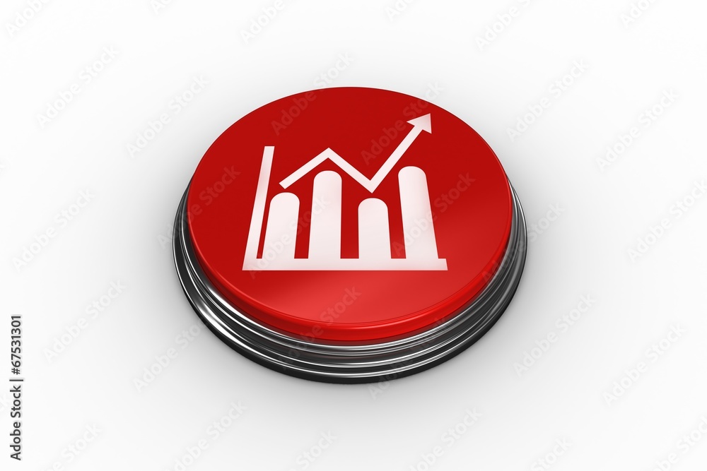 Poster Composite image of bar chart and arrow graphic on button