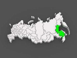 Map of the Russian Federation. Khabarovsk Krai.