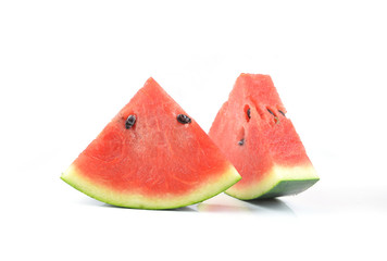 Slice of watermelon on white background