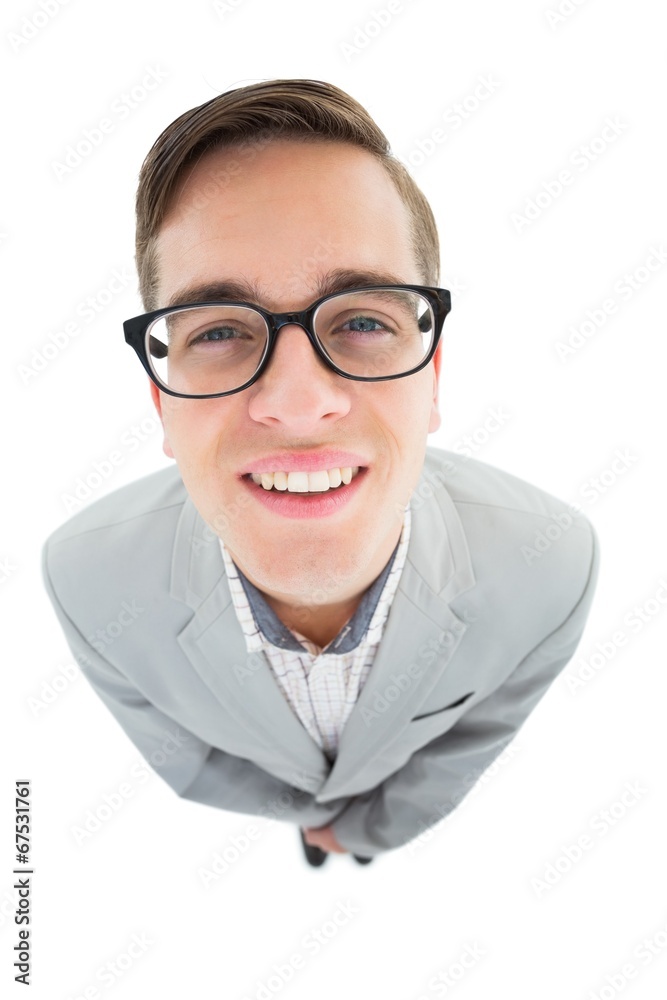 Poster Geeky hipster smiling at camera