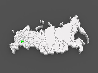 Map of the Russian Federation. Ulyanovsk region.