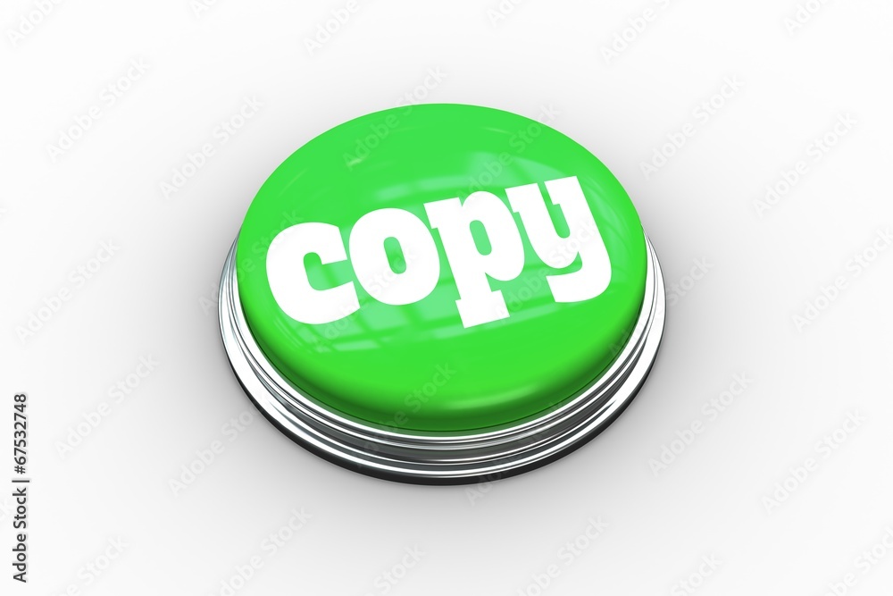 Poster copy against on generated green push button