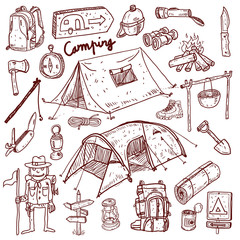 Camping doodle