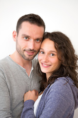 Couple in love on a white background