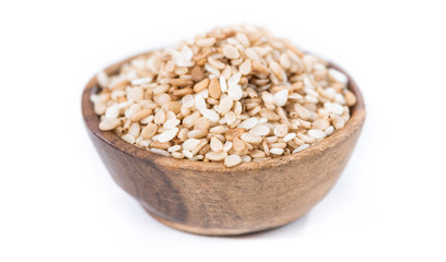 Sesame in a bowl (isolated)