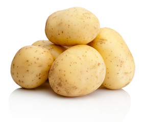 Fresh potatoes isolated on white background