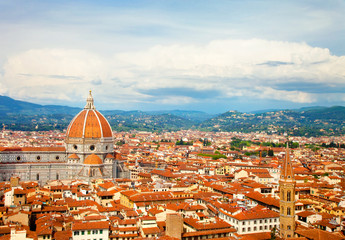Fototapeta na wymiar Above view of old Florence