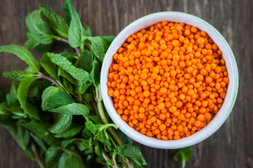 red lentils in a bowl