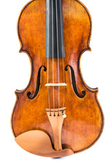 Antique violin isolated on the white background