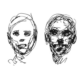 set of drawing heads