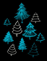 Collection trees cartoon