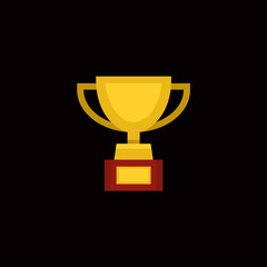 Trophy Award Cup in Flat Design Style. Vector