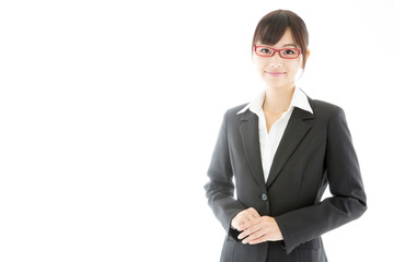 portrait of asian businesswoman on white background