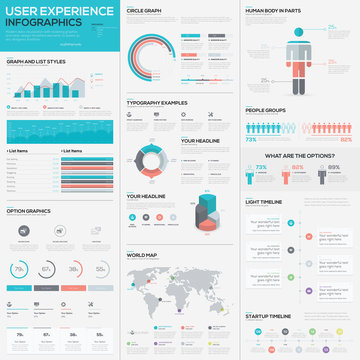 Flat stunning user experience infographic vector element set