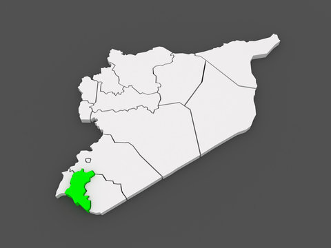 Map of Daraa. Syria.