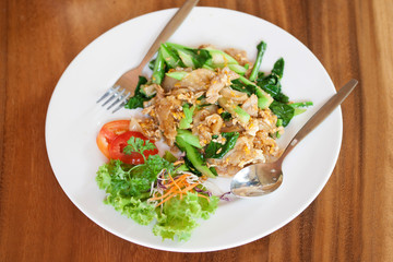 Fired thin noodles with soy sauce / Thai food