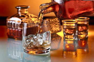 glass with whiskey