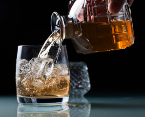 glass with whiskey