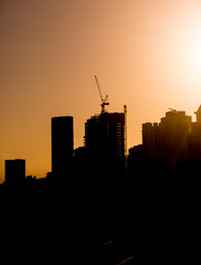 silhouette of building construction