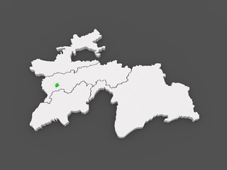 Map of Dushanbe. Tajikistan.