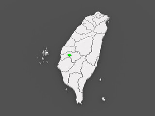 Map of Chiayi City. Taiwan.