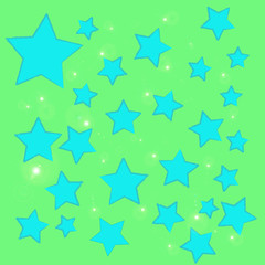 Obraz premium magic bokeh blue star on a green background