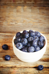 blueberries in the white bowl