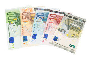 Obraz na płótnie Canvas Euro banknotes in hand closeup