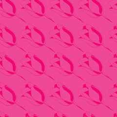 Seamless pink background with pink tulips.