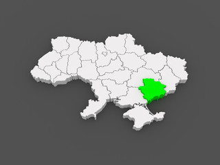 Map of Zaporozhye region. Ukraine.