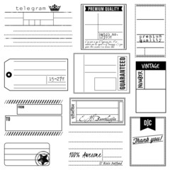 Vector Set of Vintage Inspired Labels and Tags