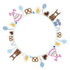 Octoberfest Symbols Round Frame