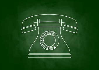 Phone drawing on blackboard