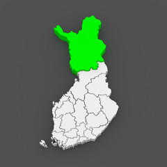 Map of Lappi. Finland.