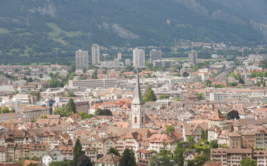 Fototapeta na wymiar Chur, historische Altstadt, Stadt, Alpen, Graubünden, Schweiz