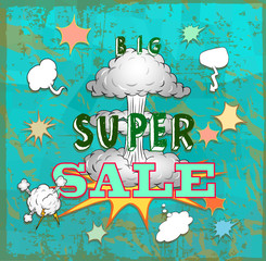 Sale poster with Boom comic strip