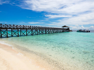 Fototapeta na wymiar Pier at Sipadan Island, Sabah, Malaysia