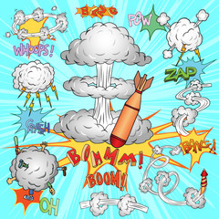 Set of comic icons. Vector illustration